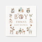 Boho Woodland Animals Oh Boy Baby shower Servet (Voorkant)