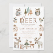 Boho Woodland Animals Oh Deer Girl Baby shower Kaart (Voorkant)