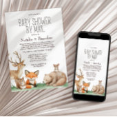 Boho Woodland Animals per post Baby shower Kaart