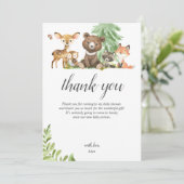 Boho Woodland Animals Rustic Baby shower Bedankkaart (Staand voorkant)