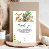 Boho Woodland Animals Rustic Baby shower Bedankkaart