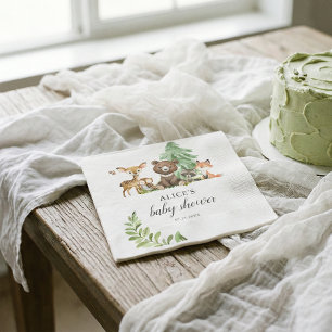 Boho Woodland Animals Rustic Baby shower Napkins Servet
