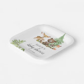 Boho Woodland Animals Rustic Baby shower Papieren Bordje (Gebogen)