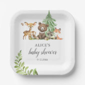 Boho Woodland Animals Rustic Baby shower Papieren Bordje (Voorkant)