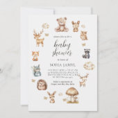 Boho Woodland Animals Schattige Baby shower Kaart (Voorkant)