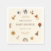Boho Woodland Animals Schattige Baby shower Party Servet (Voorkant)
