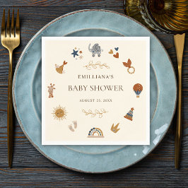 Boho Woodland Animals Schattige Baby shower Party Servet