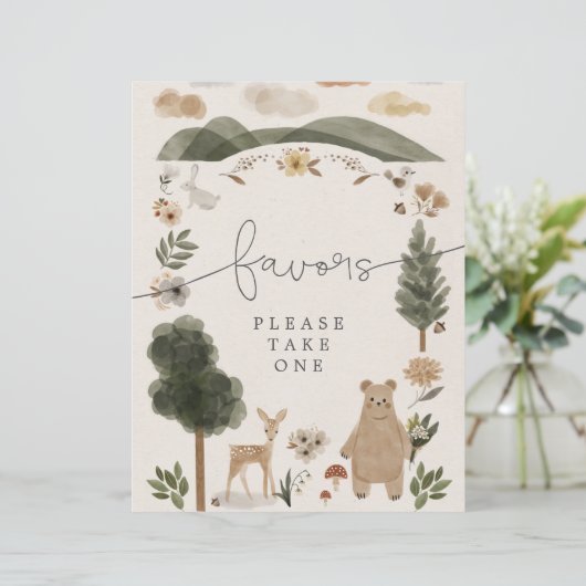 Boho Woodland Animals Verjaardagsfeest Favorieten (Staand voorkant)