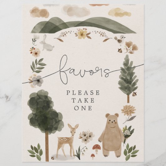 Boho Woodland Animals Verjaardagsfeest Favorieten  (Voorkant)