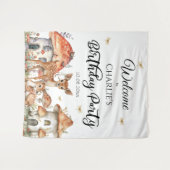 Boho Woodland Animals Verjaardagsfeest Welkom Wandkleed (Voorkant (horizontaal))