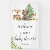 Boho Woodland Animals Welcome Baby shower Banner (Verticaal)