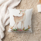 Boho Woodland Antlers Baby Girl Nursery Pillow Kussen (Deken)