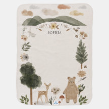 Boho Woodland Baby Blanket - Baby shower Gift