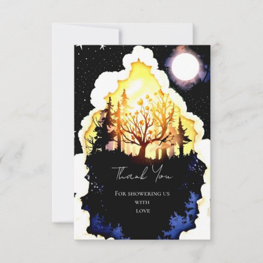 Boho Woodland Baby shower Bedankkaart (Voorkant)