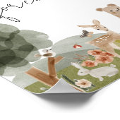 Boho Woodland Baby shower Bedankt voor je komst Poster (Hoek)