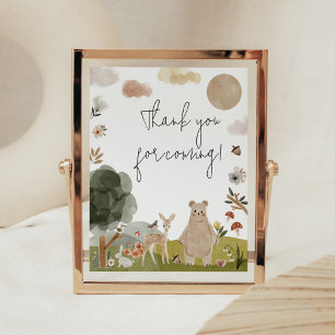 Boho Woodland Baby shower Bedankt voor je komst Poster