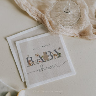 Boho Woodland Baby shower Beer Baby shower Servet