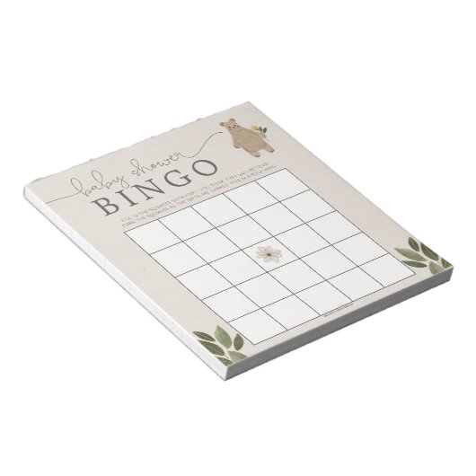 Boho Woodland Baby shower Bingo 40 vellen Notitieblok (Schuin)