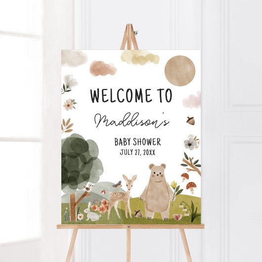 Boho Woodland Baby shower Boho Woodland Welkom Poster