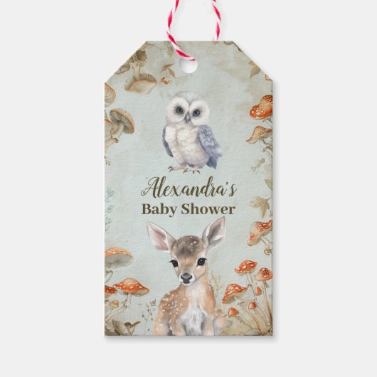 Boho Woodland Baby shower Cadeaulabel (Voorkant)