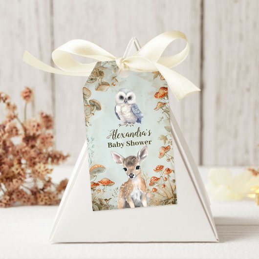 Boho Woodland Baby shower Cadeaulabel