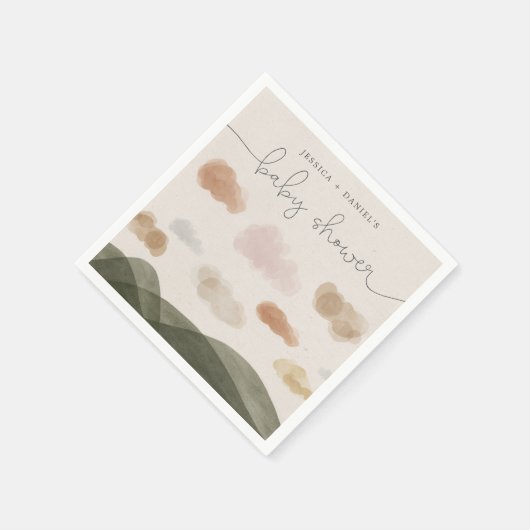 Boho Woodland Baby shower Cocktail Napkin Modern Servet (Hoek)