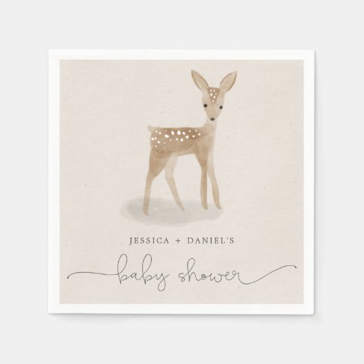 Boho Woodland Baby shower Cocktail Napkin Servet (Voorkant)