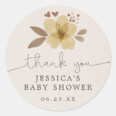 Boho Woodland Baby shower Favor Sticker (Voorkant)