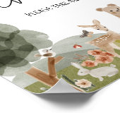 Boho Woodland Baby shower Favorieten Poster (Hoek)