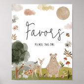 Boho Woodland Baby shower Favorieten Poster (Voorkant)