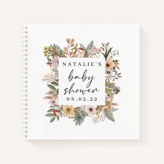 Boho Woodland Baby shower Guest Book Notitieboek (Voorkant)