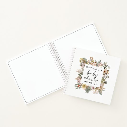 Boho Woodland Baby shower Guest Book Notitieboek (Binnen)