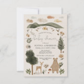 Boho Woodland Baby shower Invitation Kaart (Voorkant)