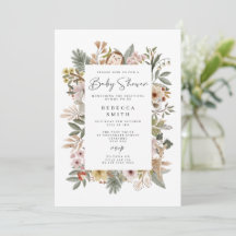 Boho Woodland Baby shower Invitation