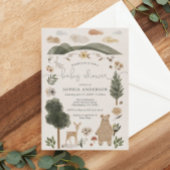 Boho Woodland Baby shower Invitation Kaart