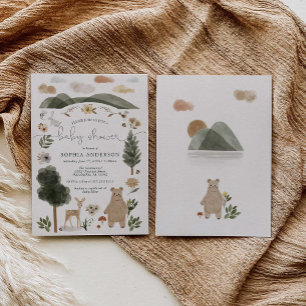 Boho Woodland Baby shower Invitation Kaart