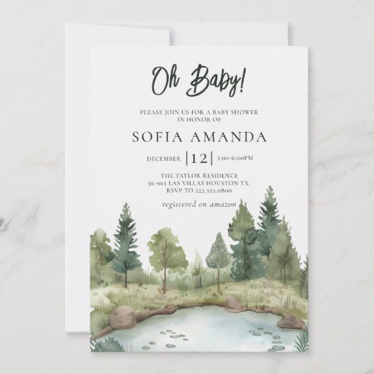 Boho Woodland Baby shower Kaart (Voorkant)