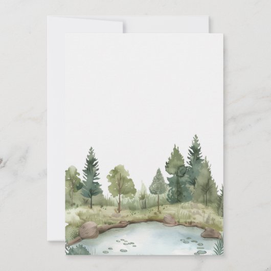 Boho Woodland Baby shower Kaart (Achterkant)