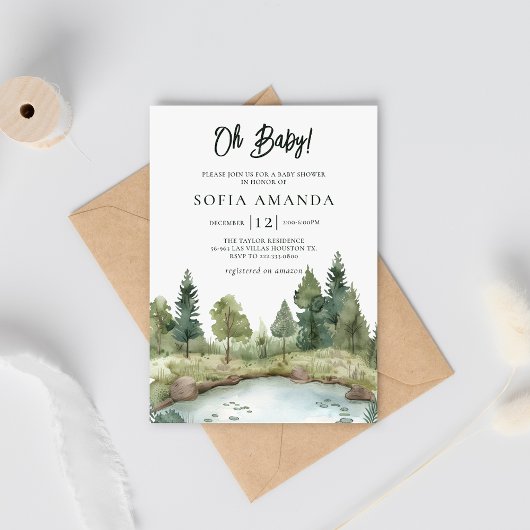 Boho Woodland Baby shower Kaart