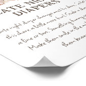 Boho Woodland Baby shower 'Late Night Diaper' Poster (Hoek)