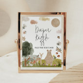 Boho Woodland Baby shower Luier Raffle Poster