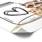 Boho Woodland Baby shower Ouderschap Tip Jar Sign Poster (Hoek)