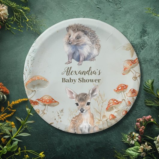 Boho Woodland Baby shower Papieren Bordje