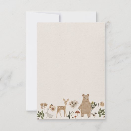 Boho Woodland Baby shower per post Kaart (Achterkant)