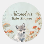 Boho Woodland Baby shower Ronde Sticker (Voorkant)
