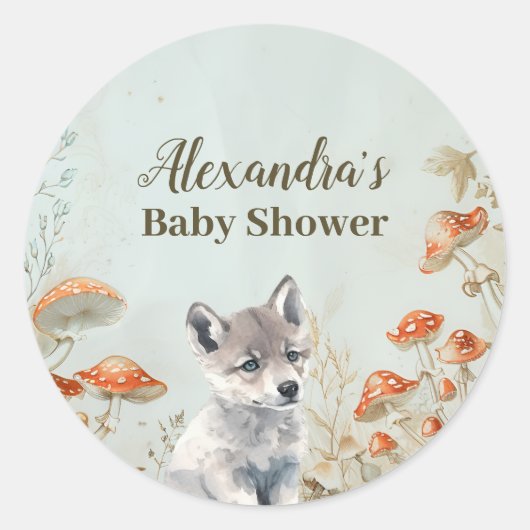 Boho Woodland Baby shower Ronde Sticker (Voorkant)