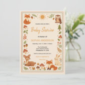Boho Woodland Baby Shower | Rustic Forest Animals Kaart (Staand voorkant)