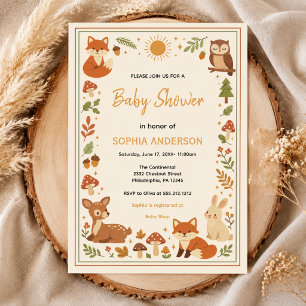 Boho Woodland Baby Shower Rustieke Bosdieren Kaart