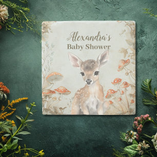 Boho Woodland Baby shower Stenen Onderzetter