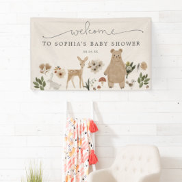 Boho Woodland Baby shower Welcome Banner